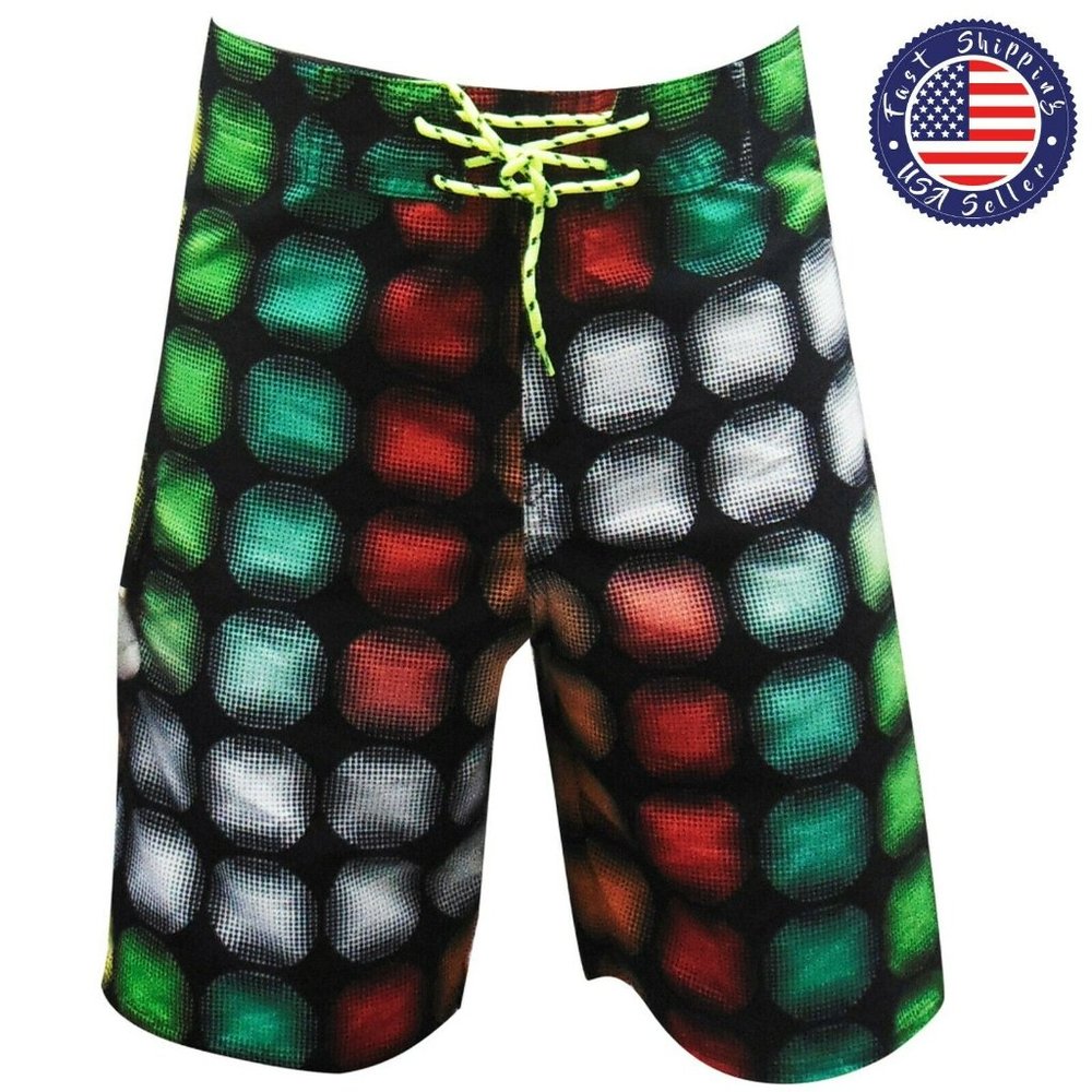 NWT SURF SUMMER SURF BEACH MEN SWIMWEAR TRUNKS SLIM FIT BOARD SHORTS SIZE S M
